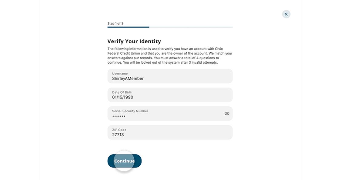 Civic online banking identity verification.