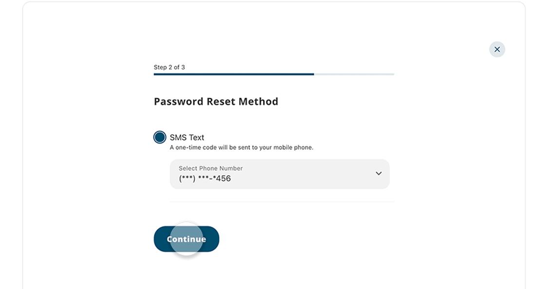 Choosing a method to send verification code.
