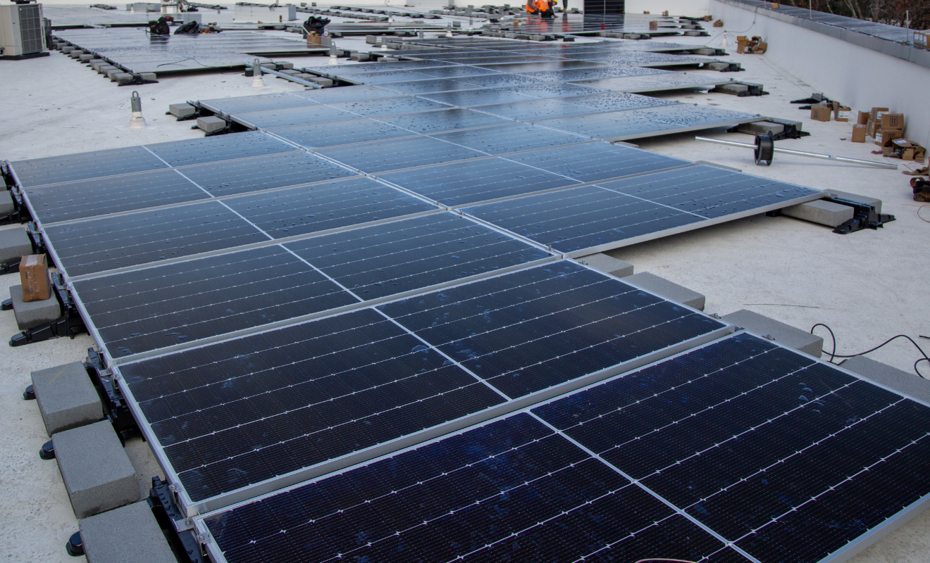 Shot of the solar array on Civic's headquarters.