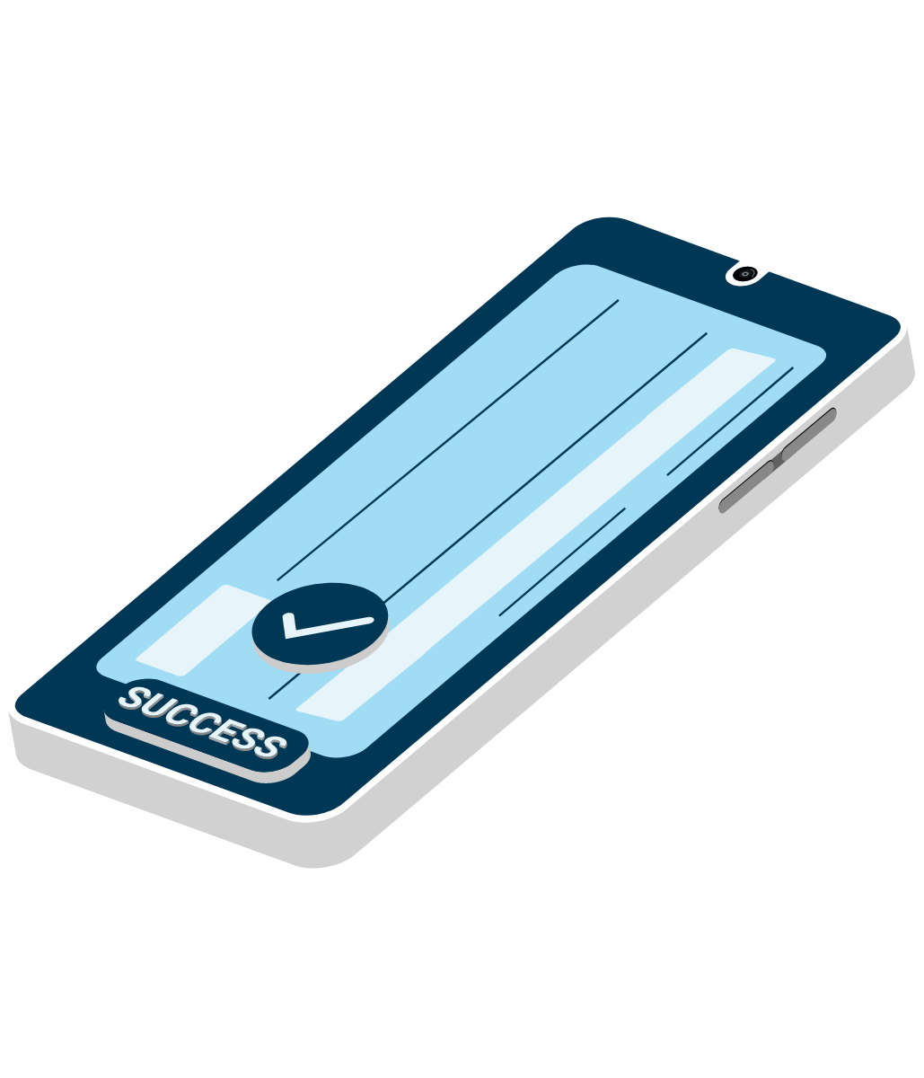 Mobile check deposit with Civic illustration