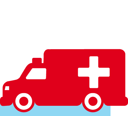 Red ambulance icon.