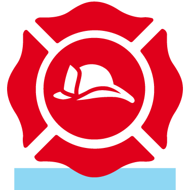 Red icon with firefighter helmet.