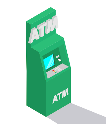 Civic ATM access is any where in the world.