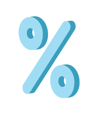 Isometric percentage sign.