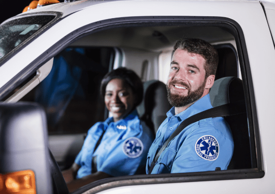 EMS driving a ambulance 