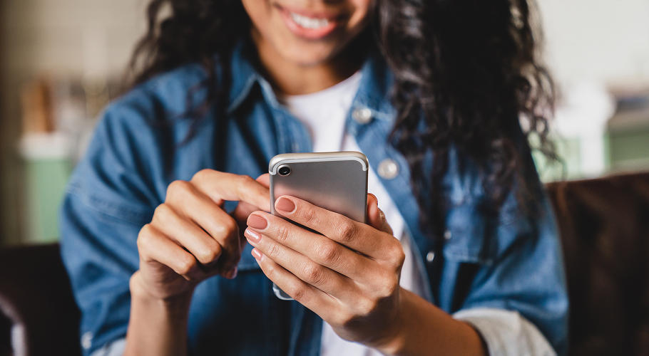 a woman on her phone