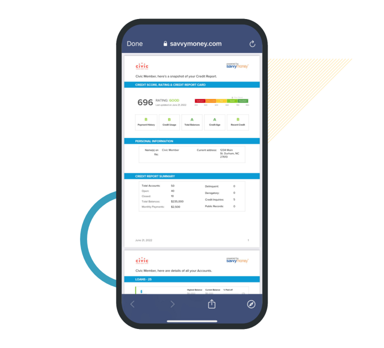 Your full credit report inside myScore+.